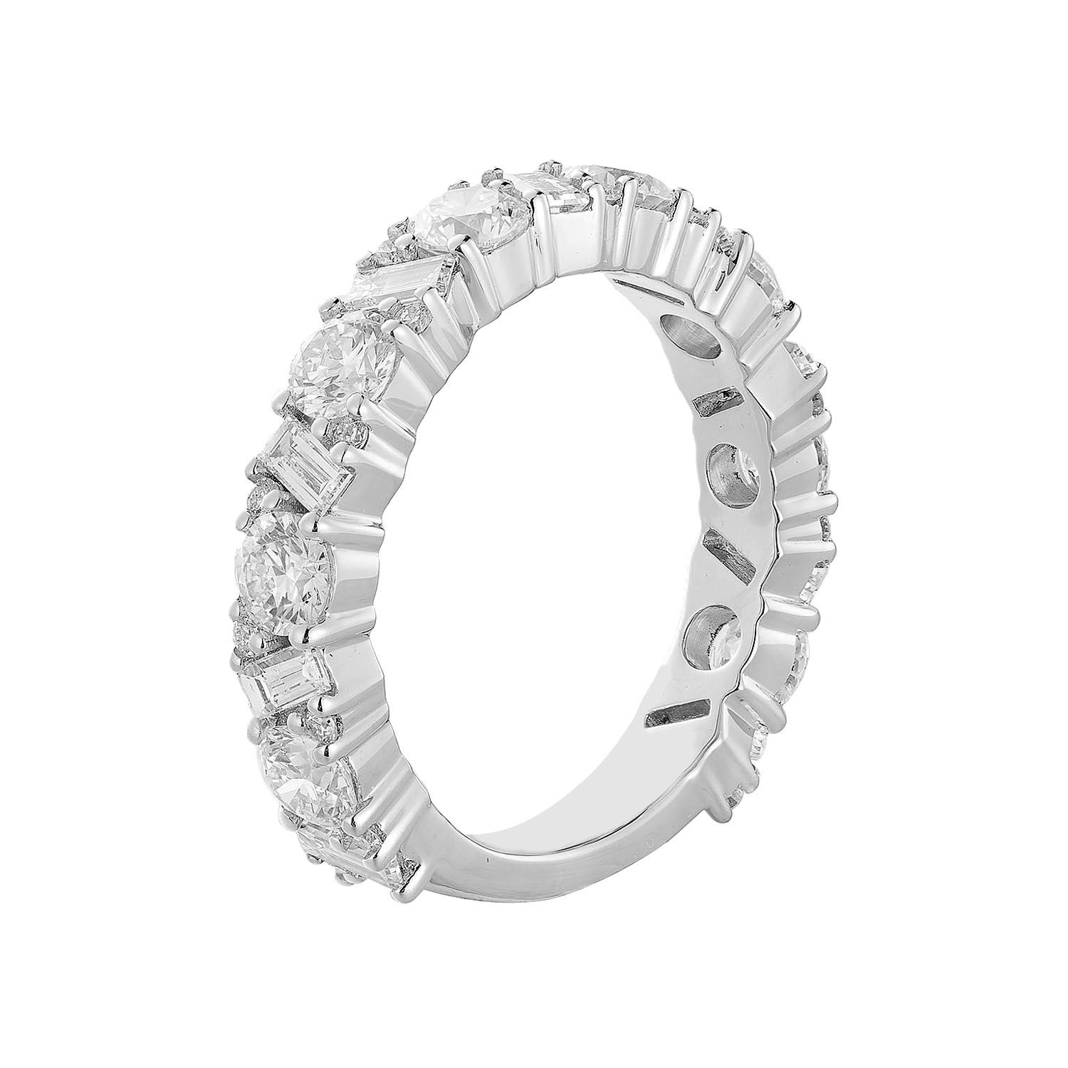 14K White Gold Lab Grown Diamond Wedding Band MZ5903