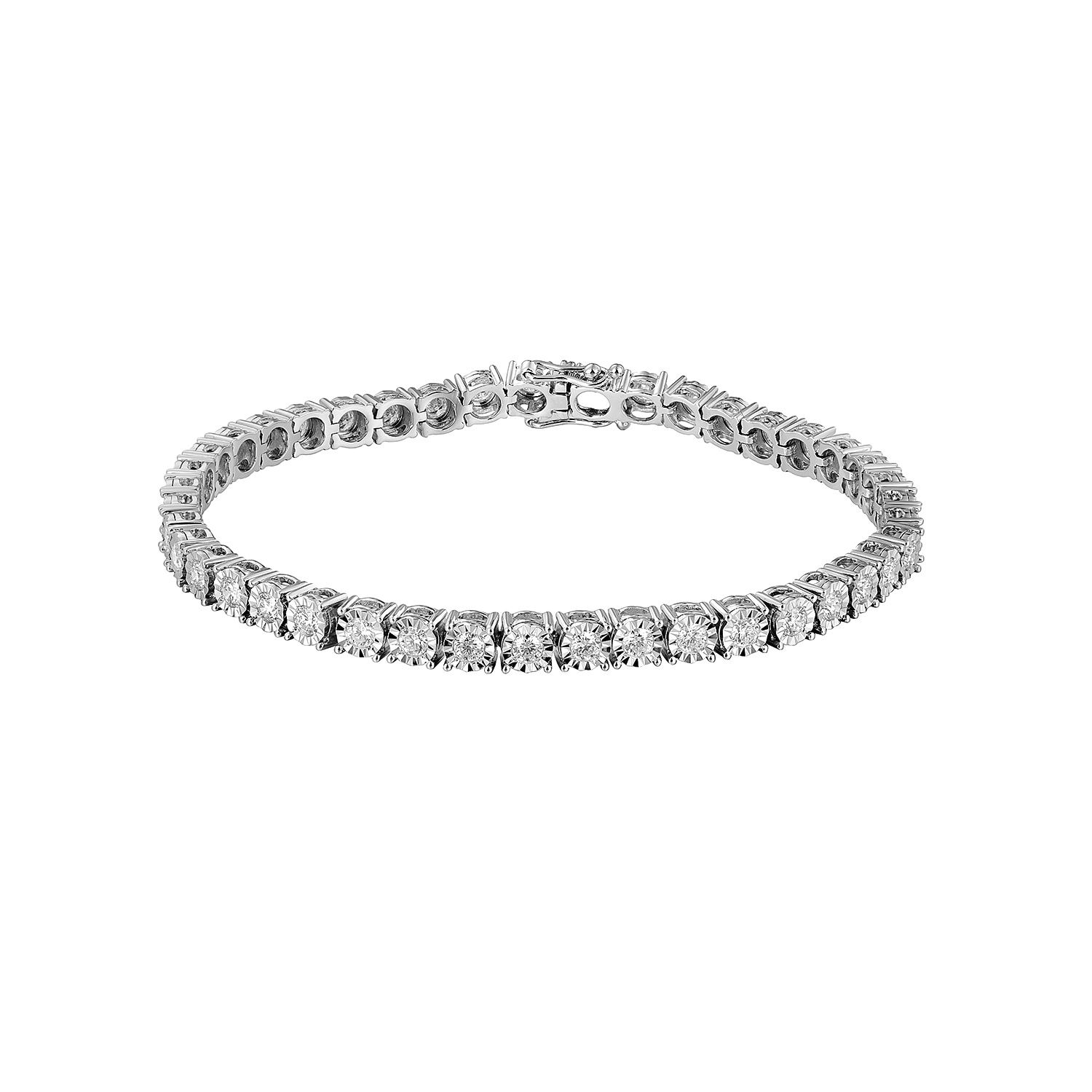 14K White Gold Round Natural Diamond  Bracelet MZ2413 Natural Diamond