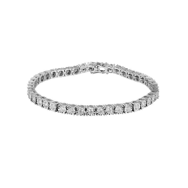 14K White Gold Round Natural Diamond  Bracelet MZ2413 Natural Diamond