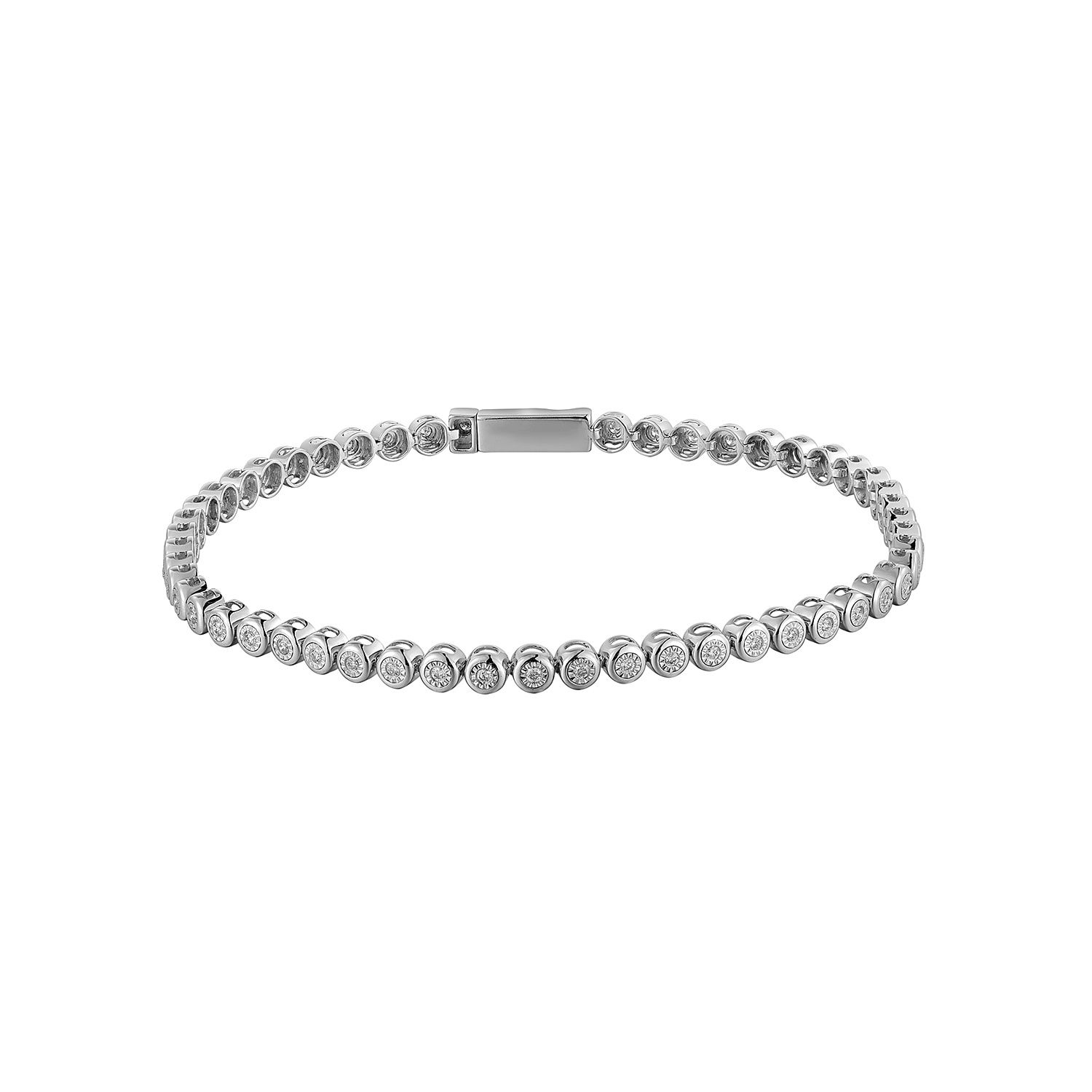 14K White Gold Round Natural Diamond  Bracelet MZ2414 Natural Diamond