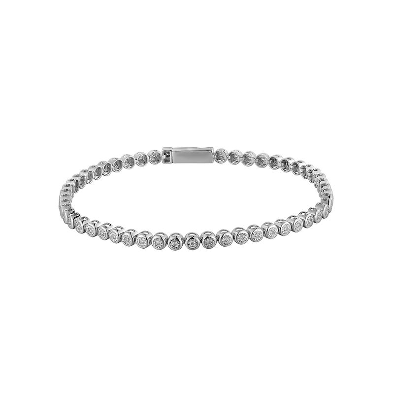 14K White Gold Round Natural Diamond  Bracelet MZ2414 Natural Diamond