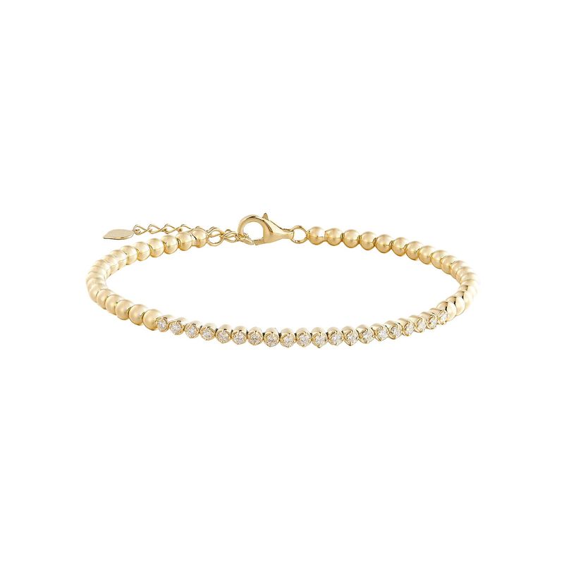 14K White/Yellow Gold Natural Diamond  Bracelet MZ2380
