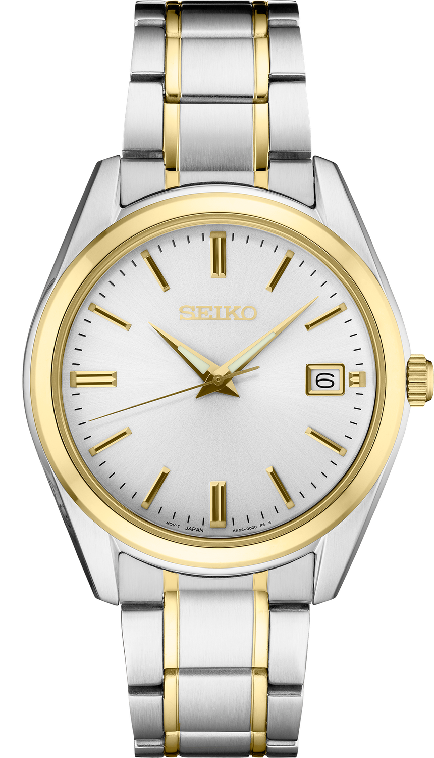 Seiko Quartz White Dial Two-tone Men&#39;s Watch SUR312