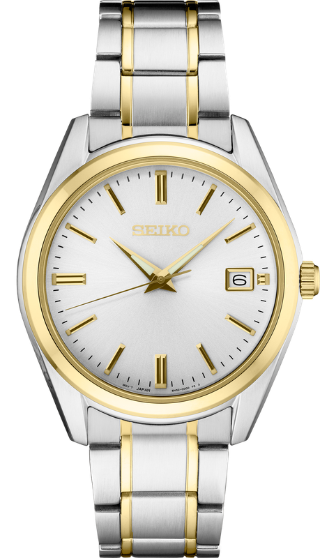 Seiko Quartz White Dial Two-tone Men&#39;s Watch SUR312