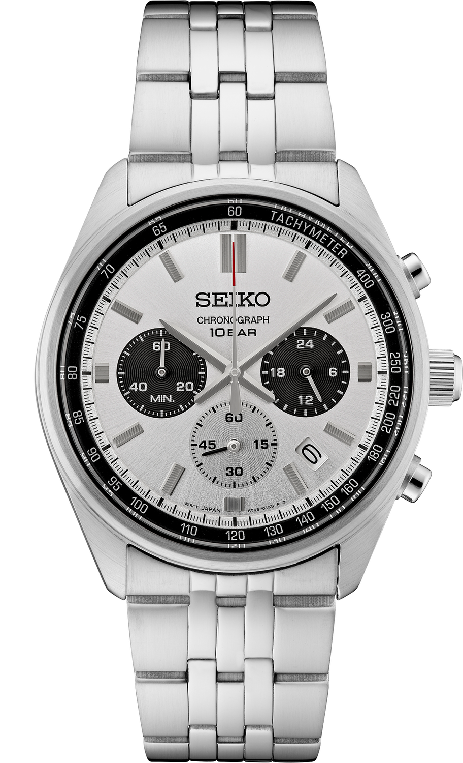 Seiko Chronograph White-Black Dial Quartz Men&#39;s Watch SSB425