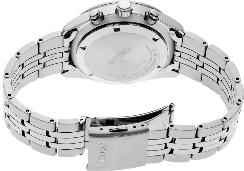 Seiko Chronograph White-Black Dial Quartz Men's Watch SSB425