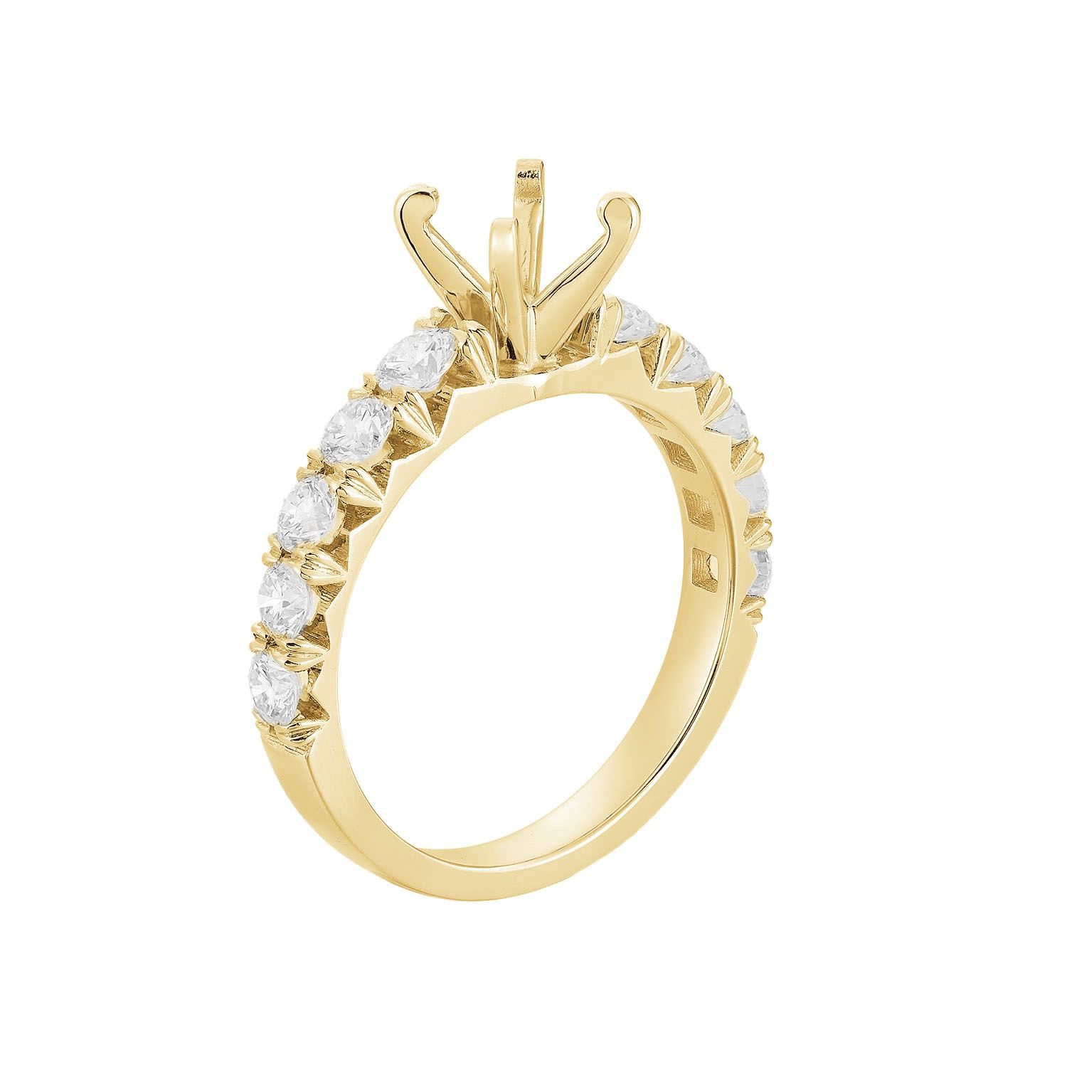 14K White Gold Natural Diamond Engagement Ring MZ5131-1CT-Accent1.0CT, Colour: 14kYellow