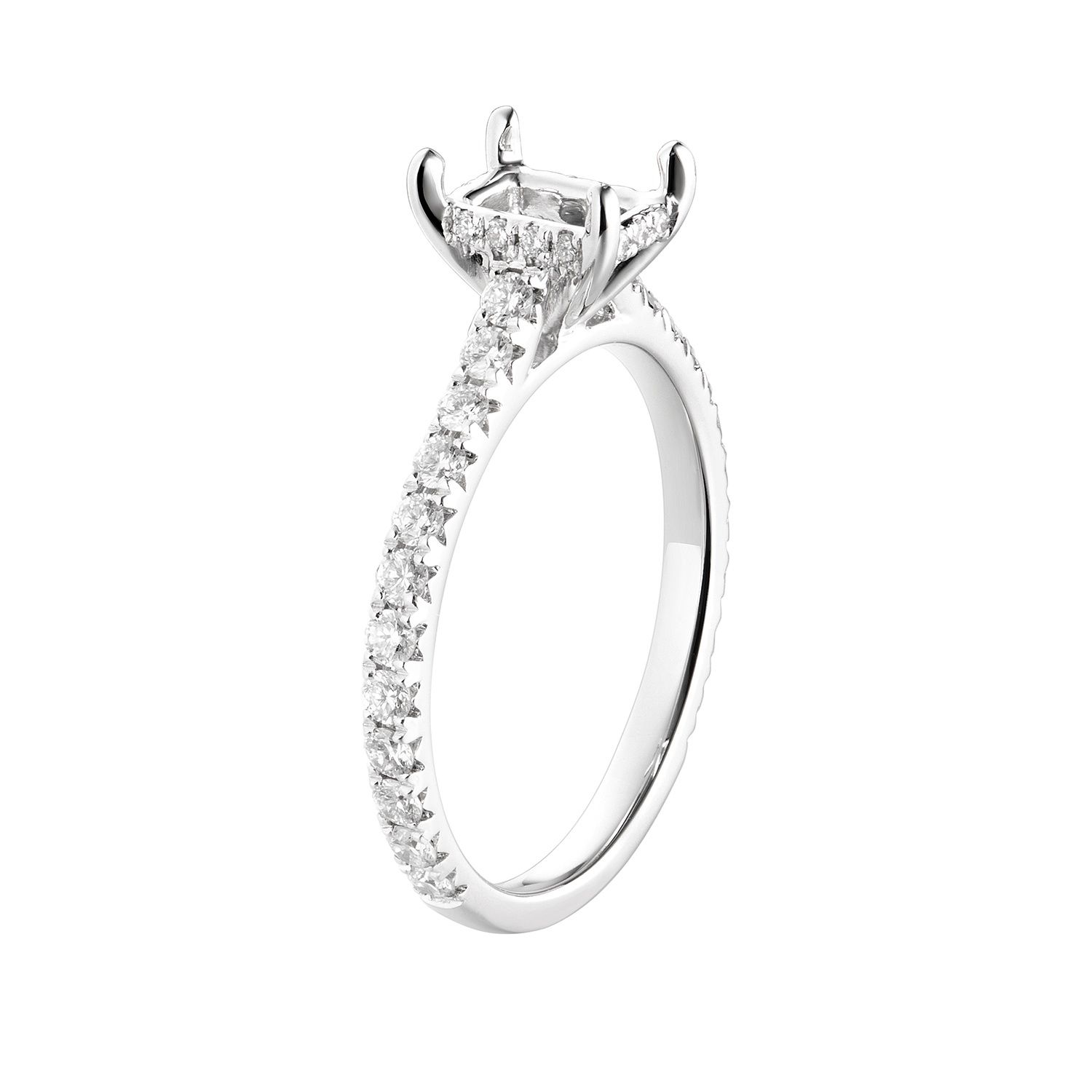 14K White Gold  Natural Diamond Engagement Ring MZ6571, Colour: 14KWhite-2.26g-0.559ct-ND