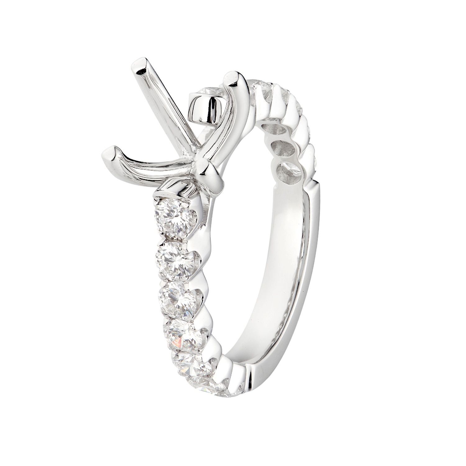 14K White Gold Round Natural Diamond  Engagement Ring MZ1686-HYD1101--2CT, Colour: 14KWhite-4.35g-1.213ct-ND