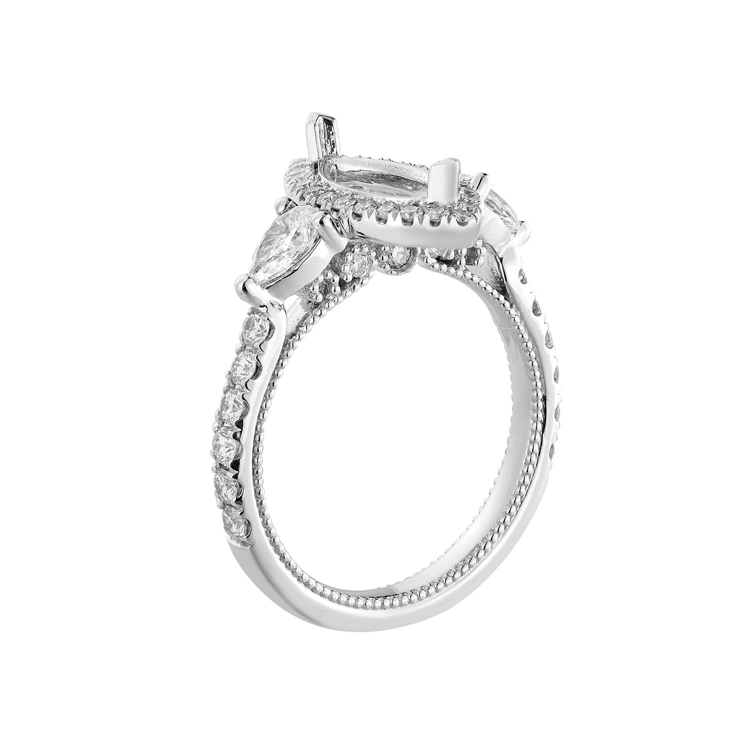 14k White Gold Three Natural Diamond  Engagement Ring MZ61390 Natural Diamond, Colour: 14K White