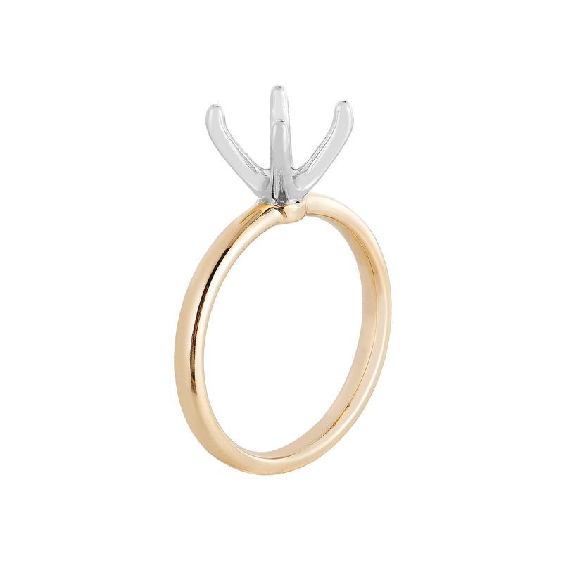 14K Yellow Gold 14K White Gold  Engagement Ring Natural Diamond