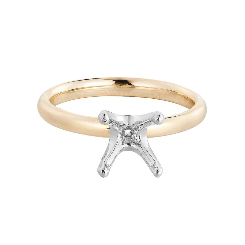 14K Yellow Gold 14K White Gold  Engagement Ring Natural Diamond
