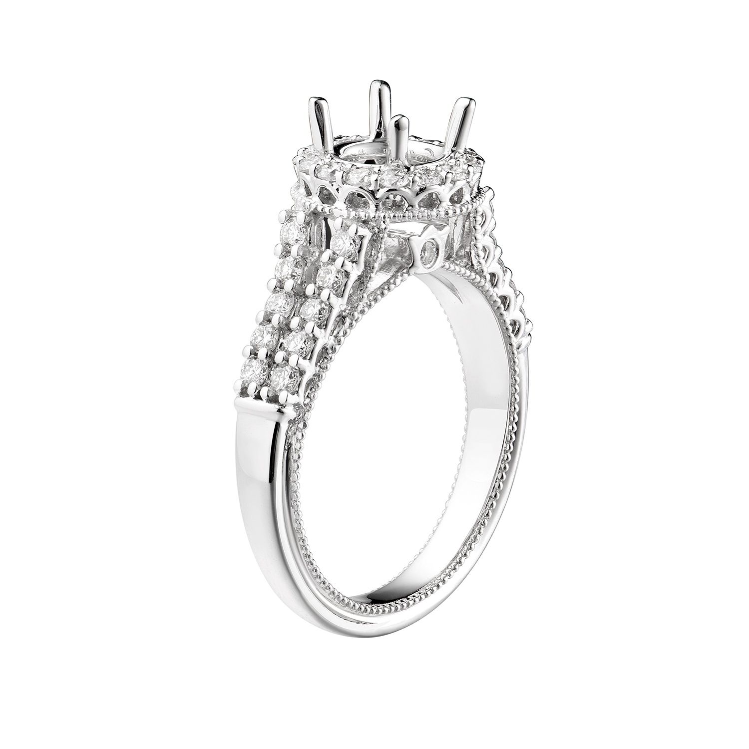14K White Gold Natural Diamond Engagement Ring MZ5519