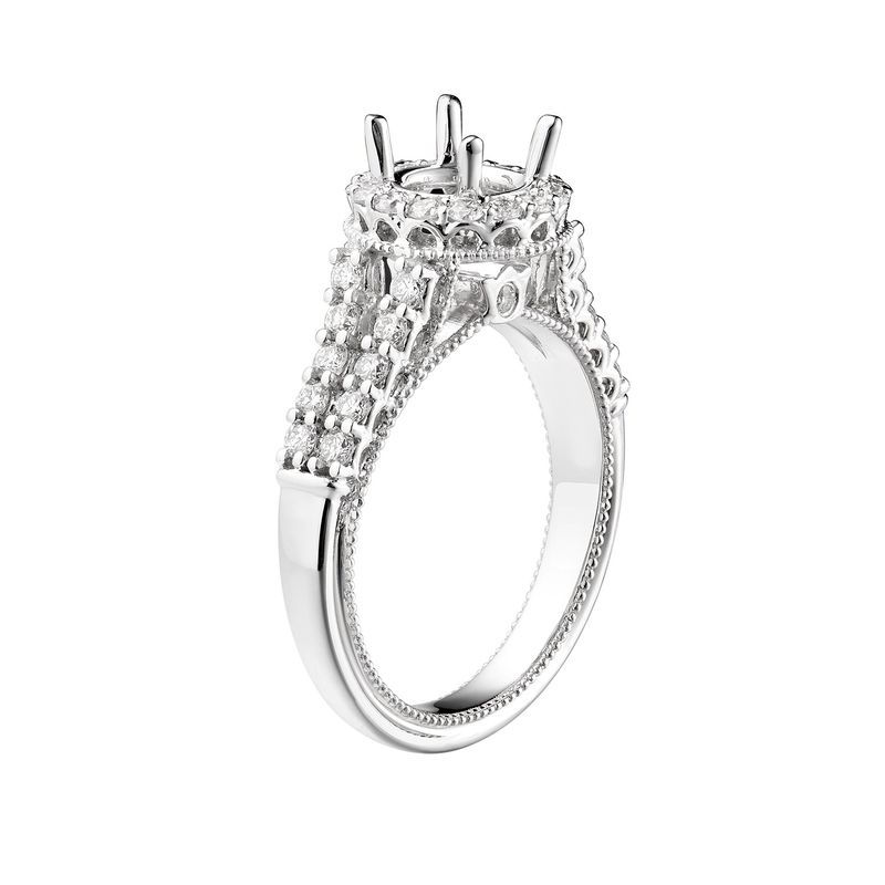 14K White Gold Natural Diamond Engagement Ring MZ5519