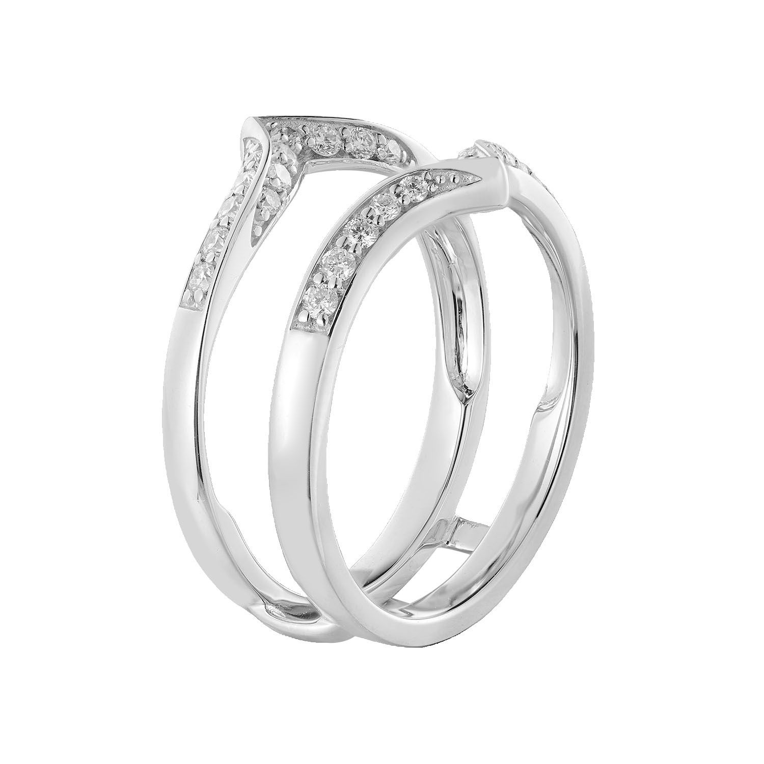 14K White Gold Natural Diamond Ring Enhancer MZ5128