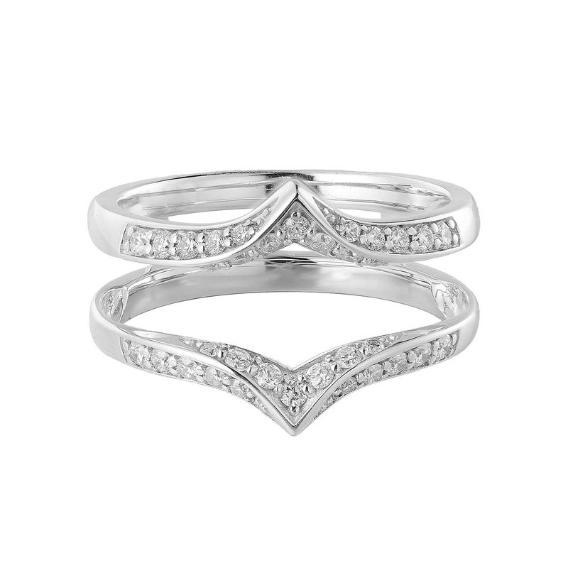 14K White Gold Natural Diamond Ring Enhancer MZ5128