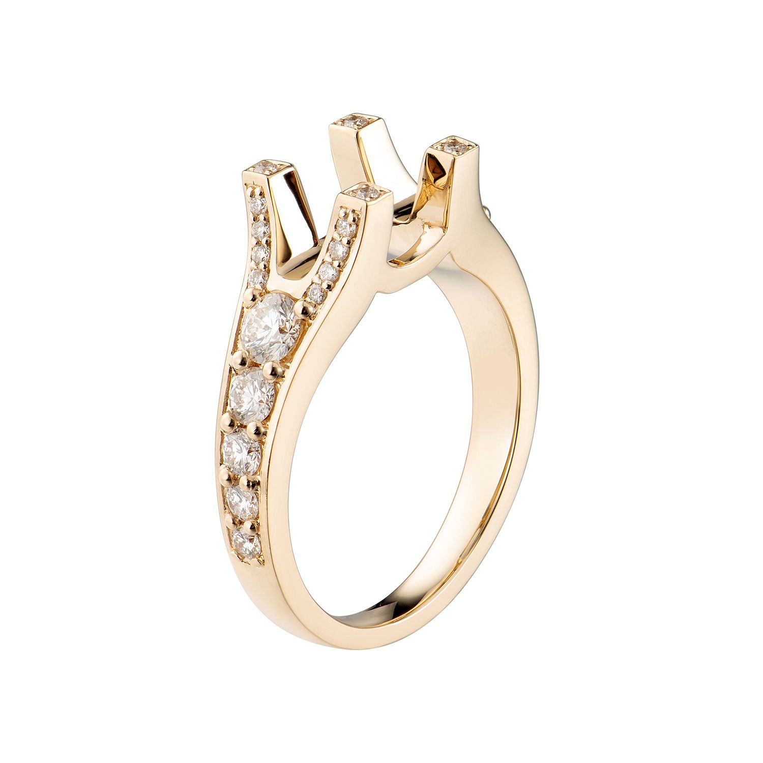 14K Yellow Gold Natural Diamond Engagement Ring MZ7078