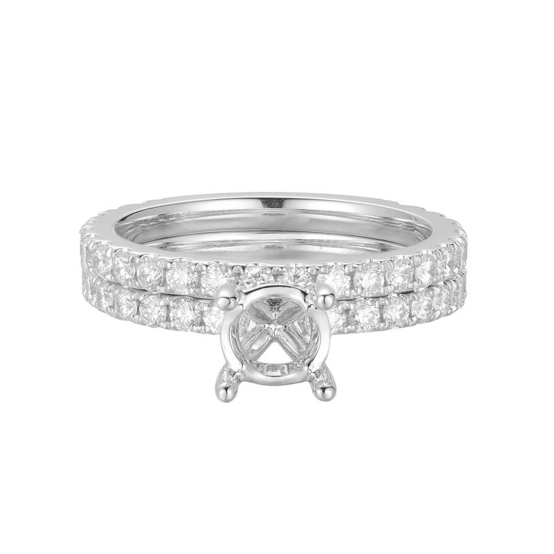 14K Yellow Gold Natural Diamond  Engagement Ring/ Ring Set MZ1416