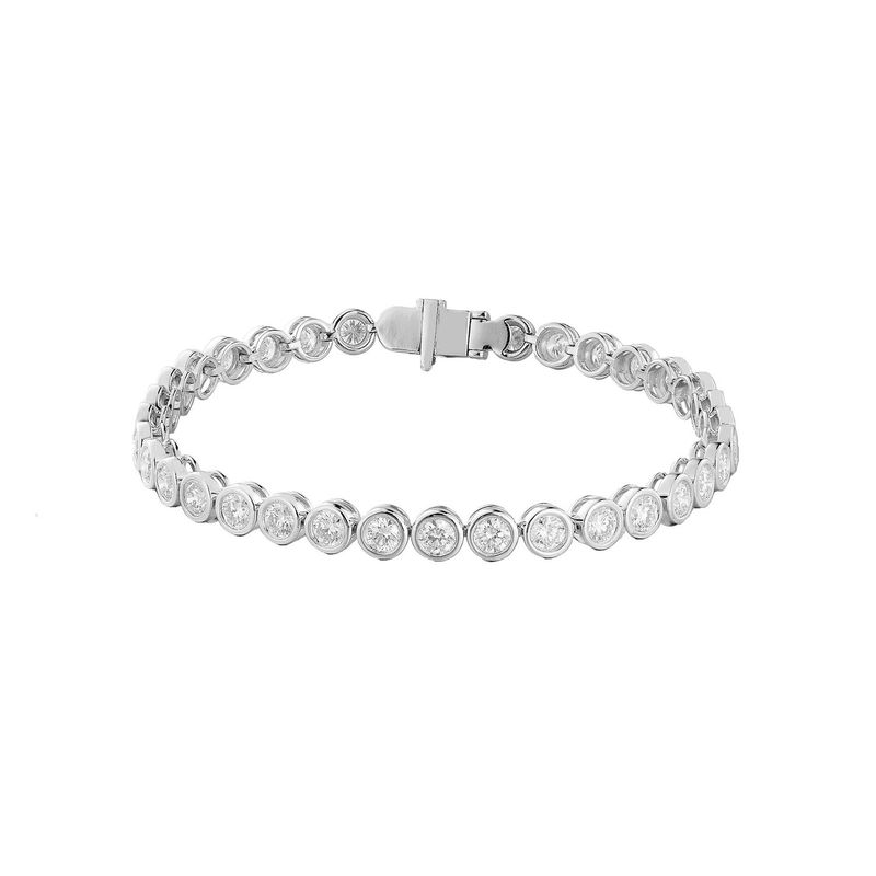 14K White Gold Round Lab Grown Diamond  Bangle MZ2440