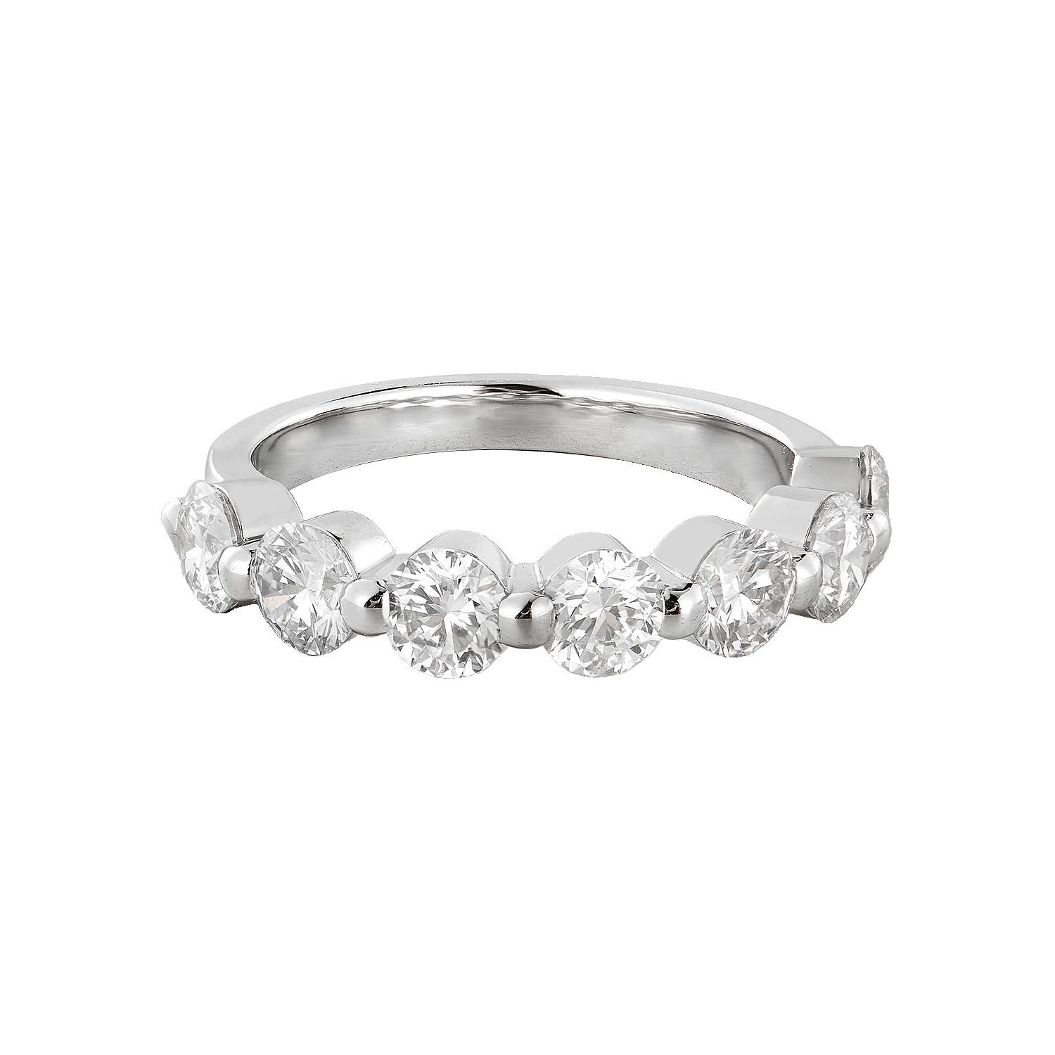 14K White Gold Lab Grown Diamond Wedding Band D2561-6, Colour: 14KW-2.26g-0.81ct-LG