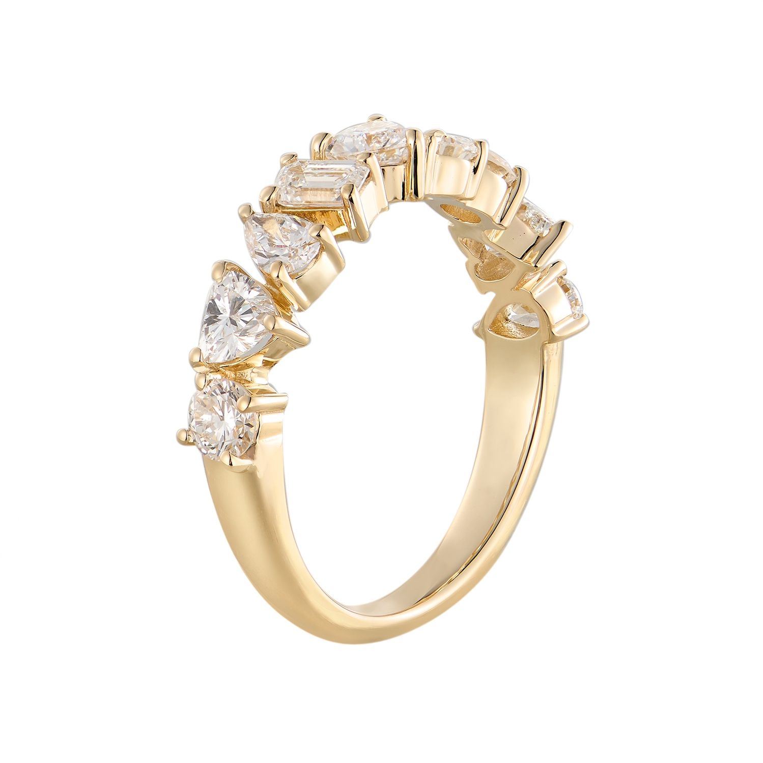 14K Yellow Gold Lab Grown Diamond Wedding Band MZ12050-1, Colour: 14KW-3.02g-1.518ct-LG