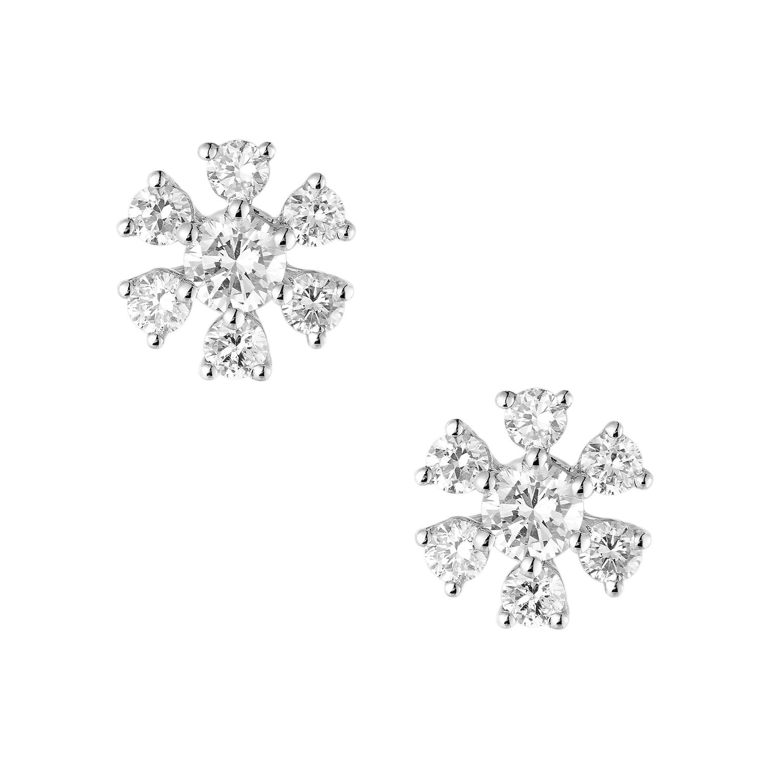 14K White Gold Lab Grown Diamond Stud Earrings MZ9528, Colour: 14KW-1.3g-0.549ct-LG