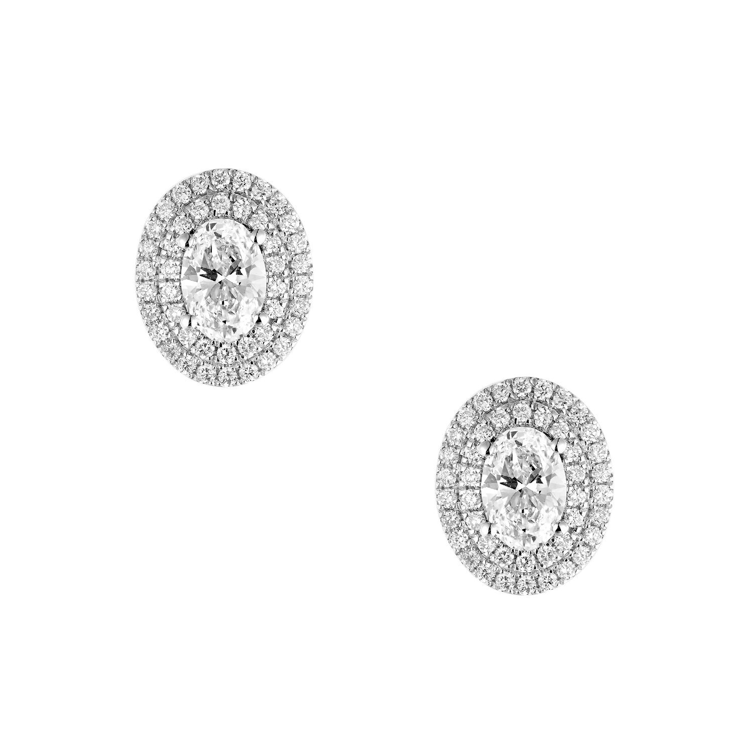 14K White Gold Lab Grown Diamond Stud Earrings MZ9409, Colour: 14KW-2.32g-1.13ct-LG