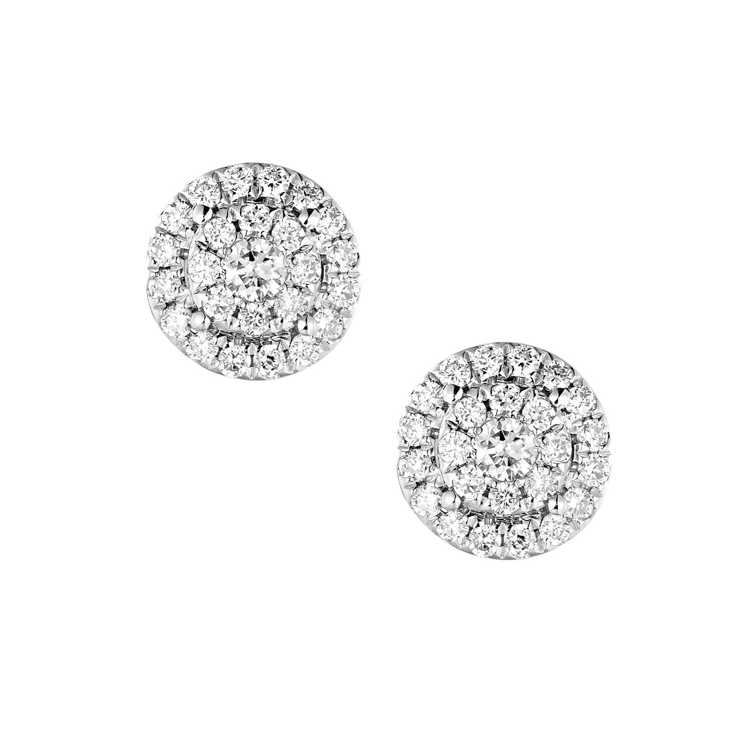 14K White Gold Lab Grown Diamond Stud Earrings IH-317, Colour: 14KW-1.73g-0.453ct-LG