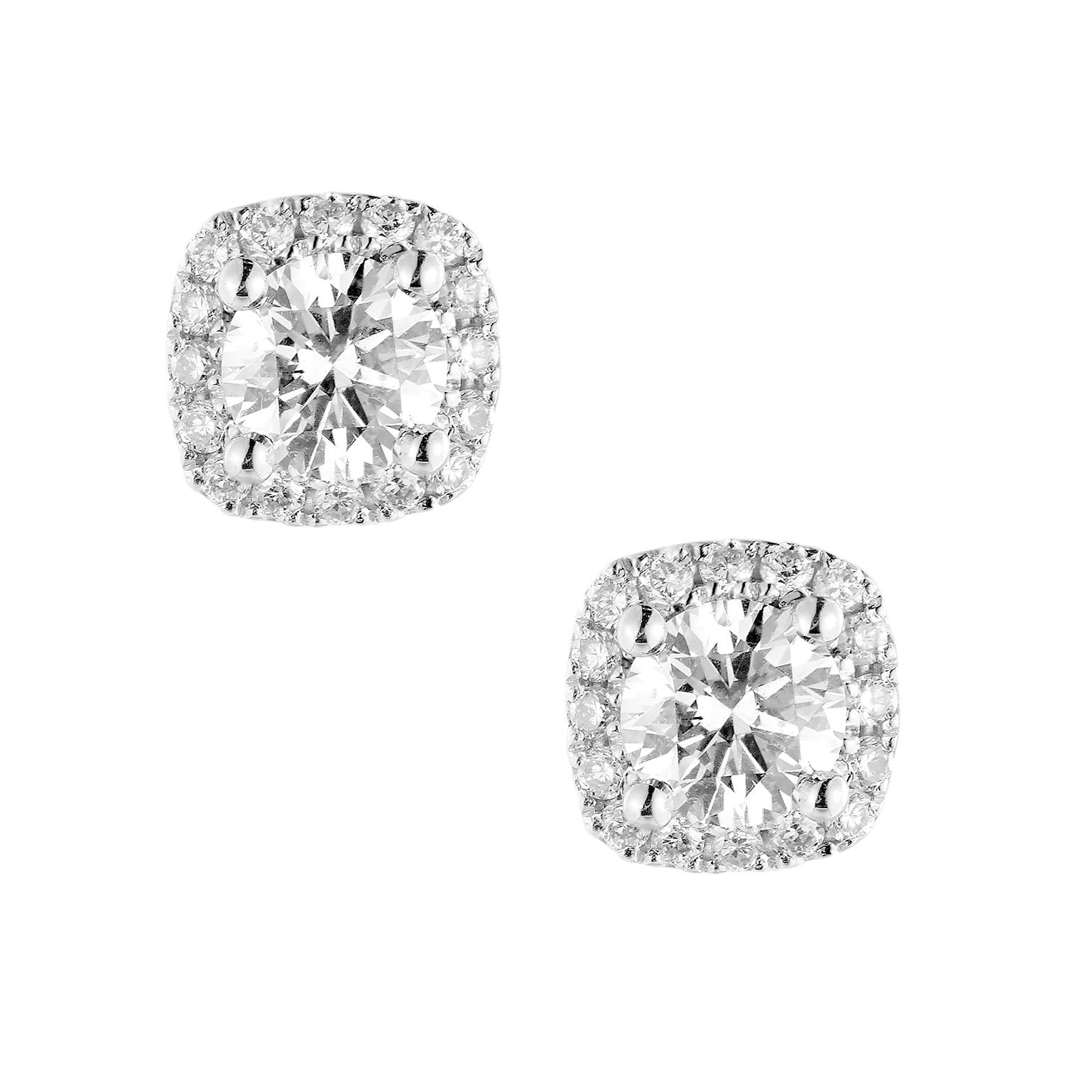 14K White Gold Lab Grown Diamond Stud Earrings MZ7677, Colour: 14KW-1.45g-0.528ct-LG