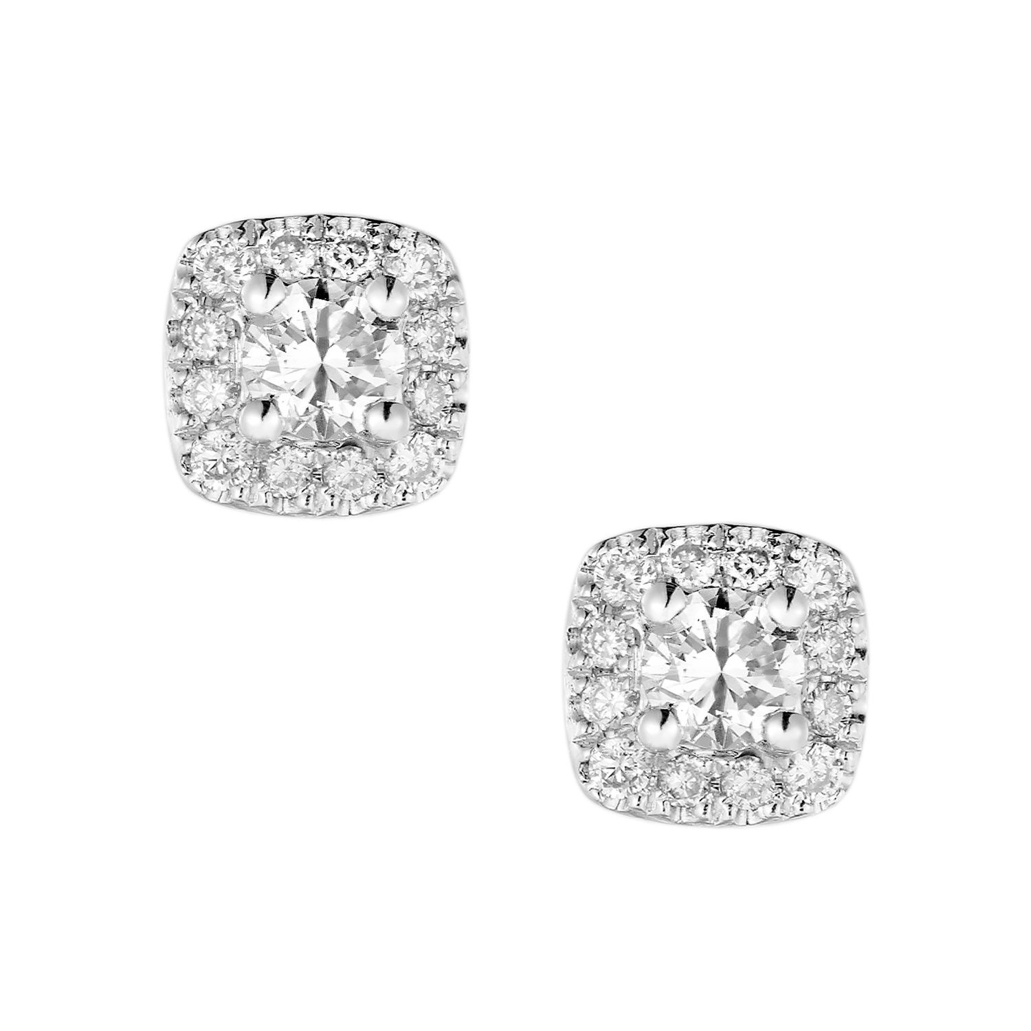 14K White Gold Lab Grown Diamond Stud Earrings IH-320, Colour: 14KW-1.07g-0.268ct-LG