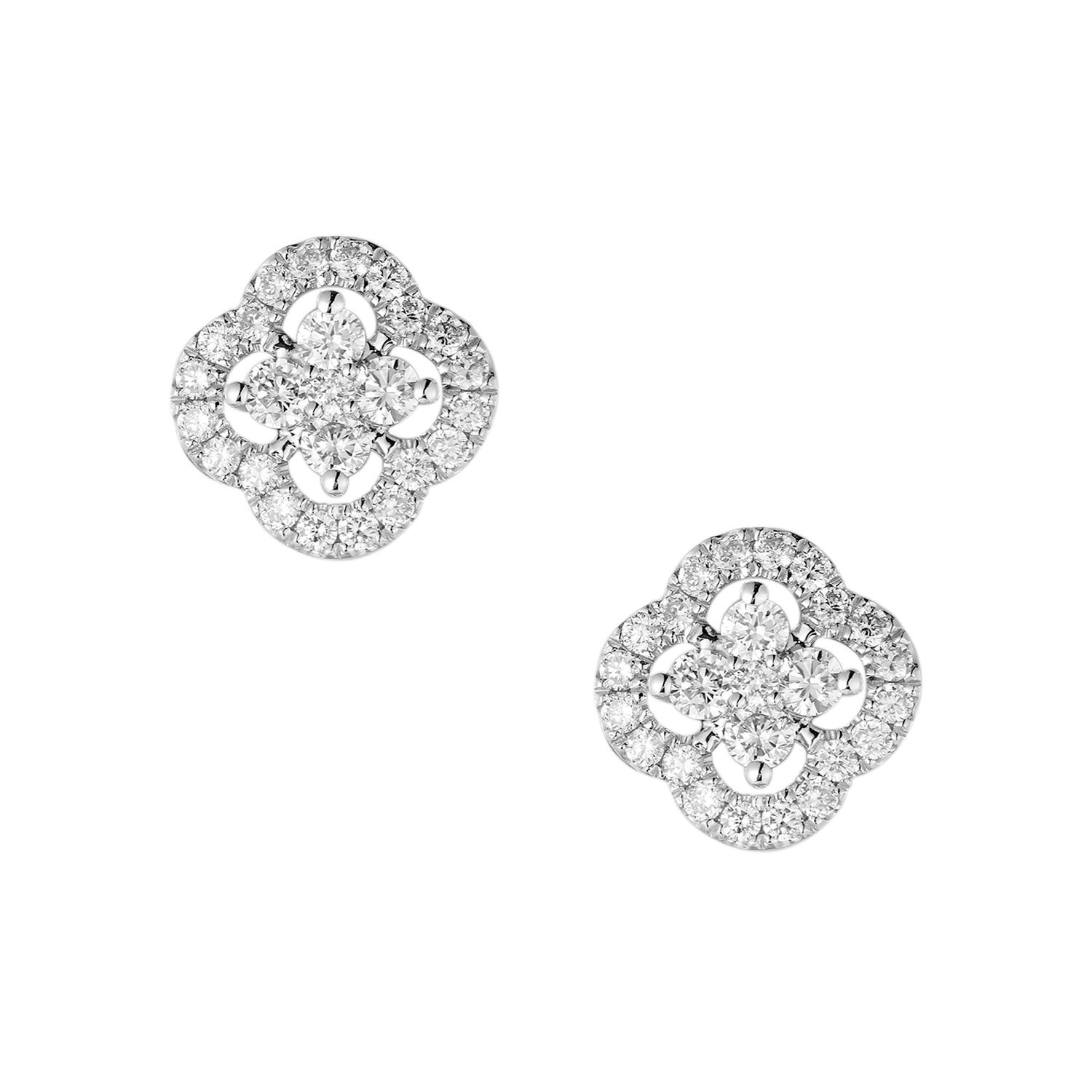 14K White Gold Lab Grown Diamond Stud Earrings IH-319, Colour: 14KW-1.34g-0.391ct-LG