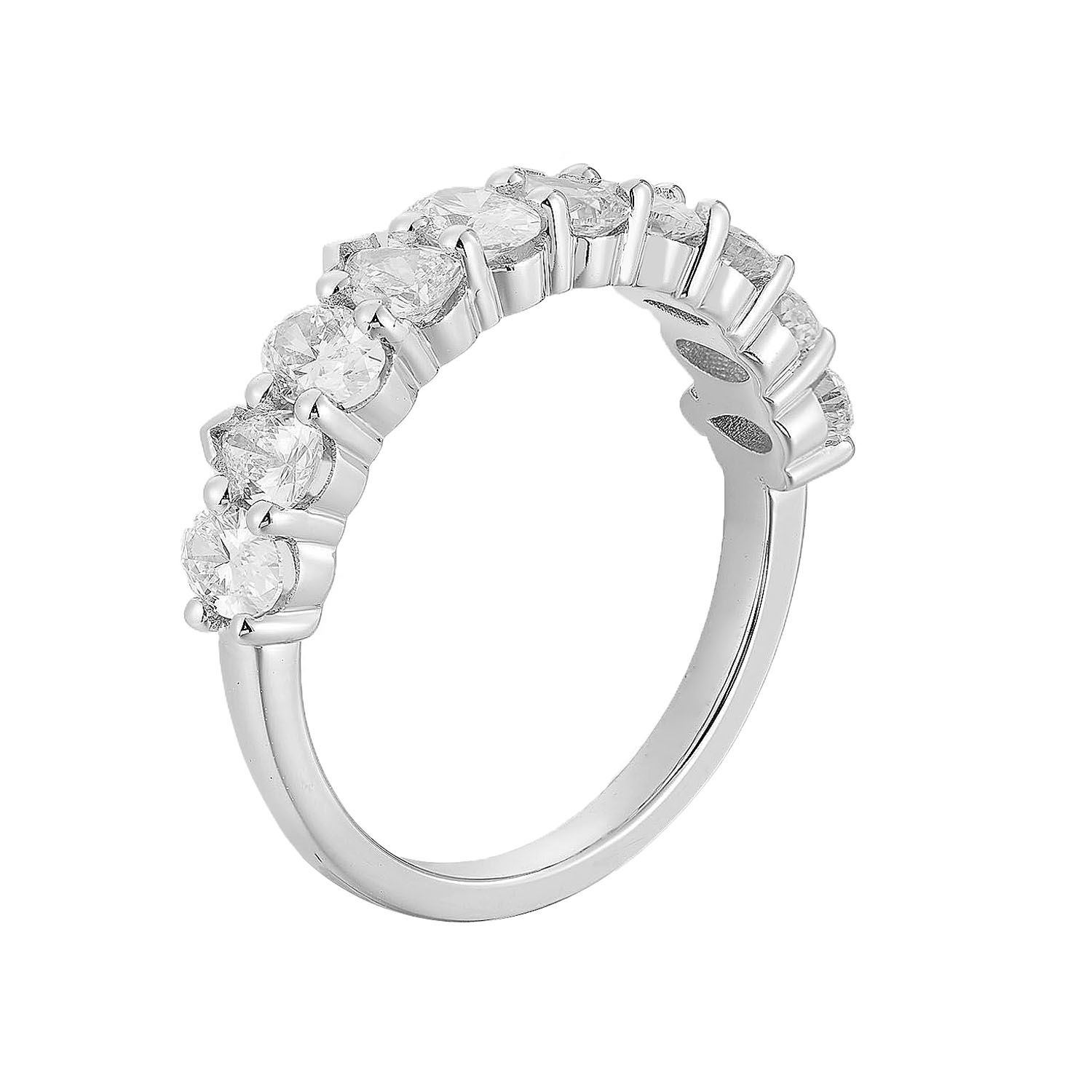 14K White Gold Lab Grown Diamond Wedding Band MZ11442, Colour: 14KW-2.78g-1.167ct-LG
