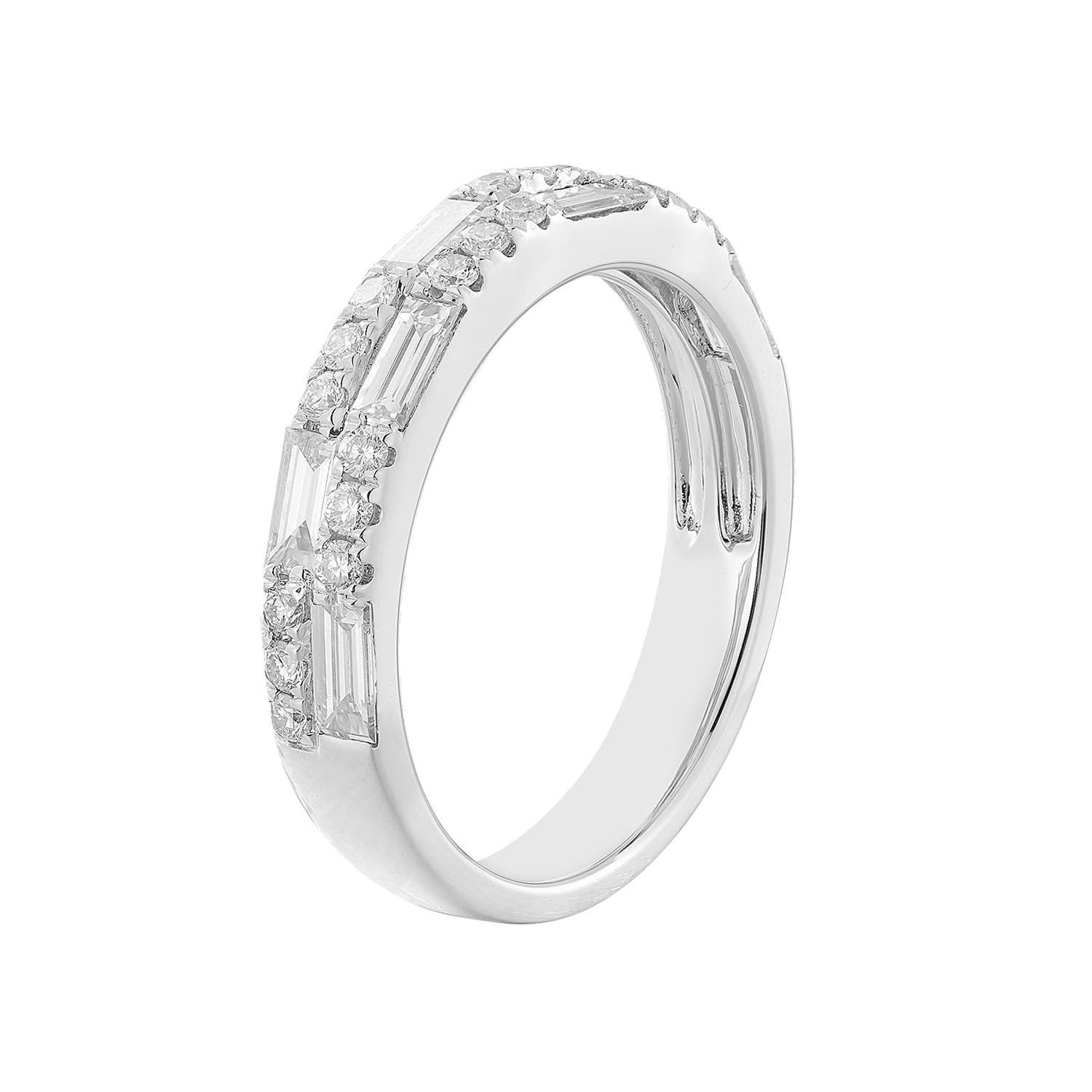 14K White Gold Lab Grown Diamond Wedding Band MZ72943, Colour: 14KWhite-3.97g-0.923ct-LG
