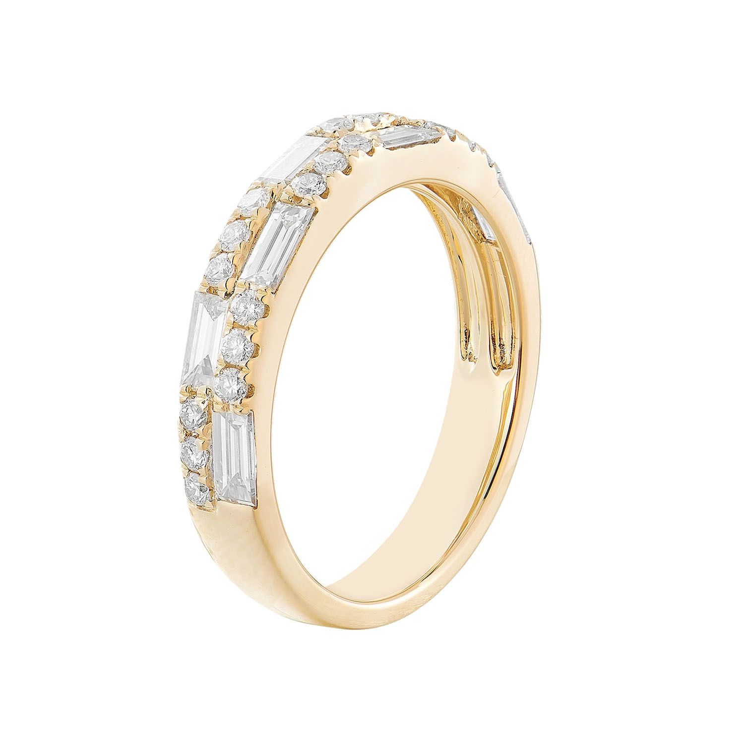 14K White Gold Natural Diamond Wedding Band MZ72943, Colour: 14KY-3.86g-0.967ct-ND