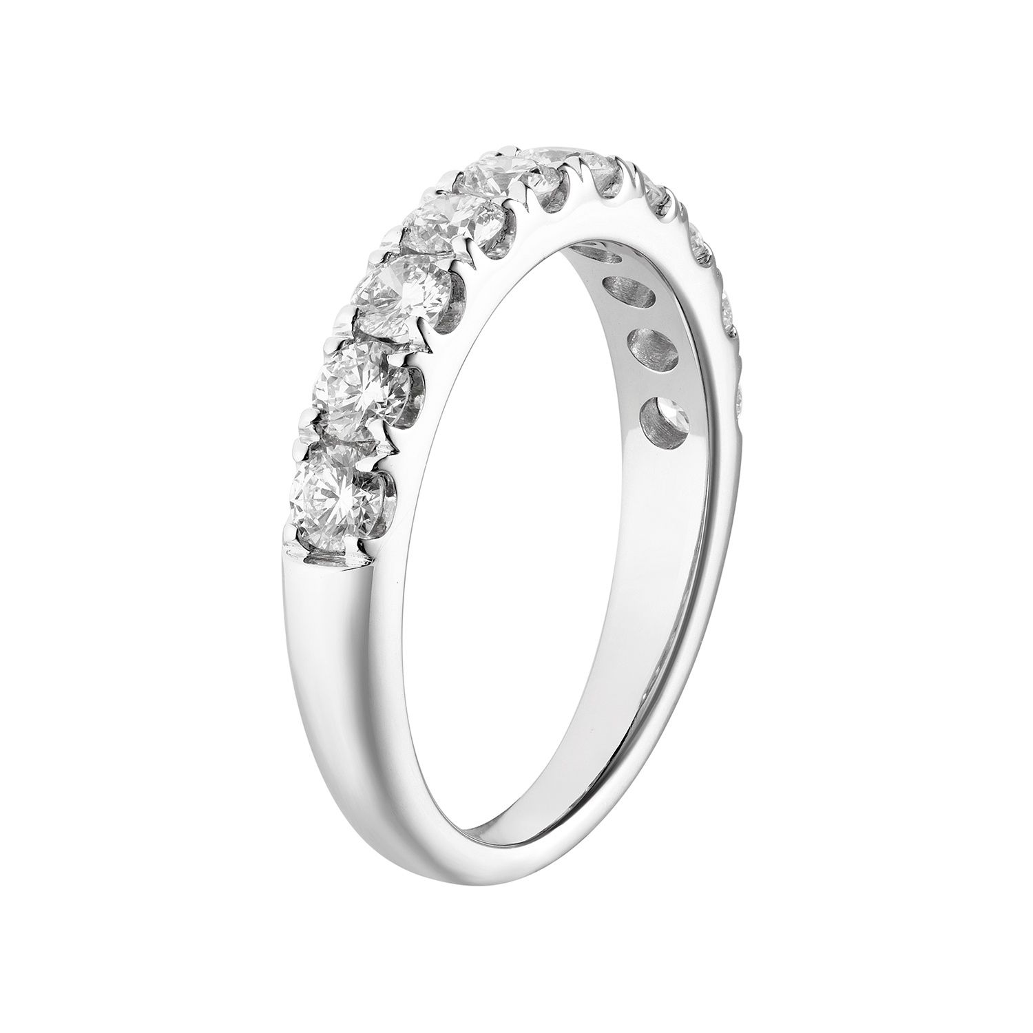 14K White Gold Lab Grown Diamond Wedding Band MZ5814, Colour: 14KW-3.4g-1.067ct-LG