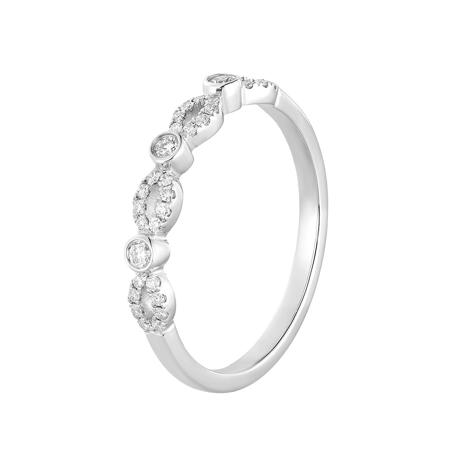 14K White Gold Lab Grown Diamond Wedding Band MZ6001