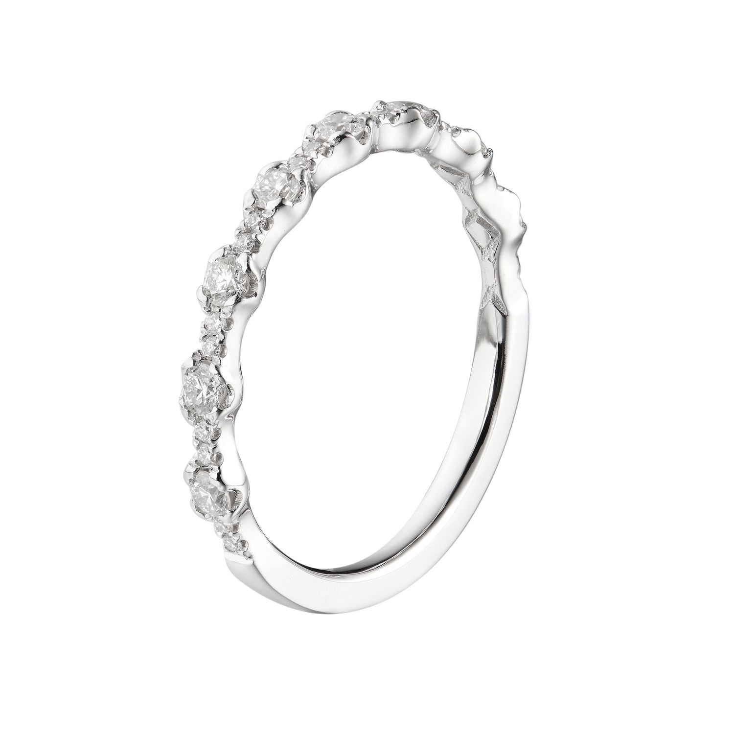 14K White/Yellow Gold Natural Diamond Wedding Band MZ5002