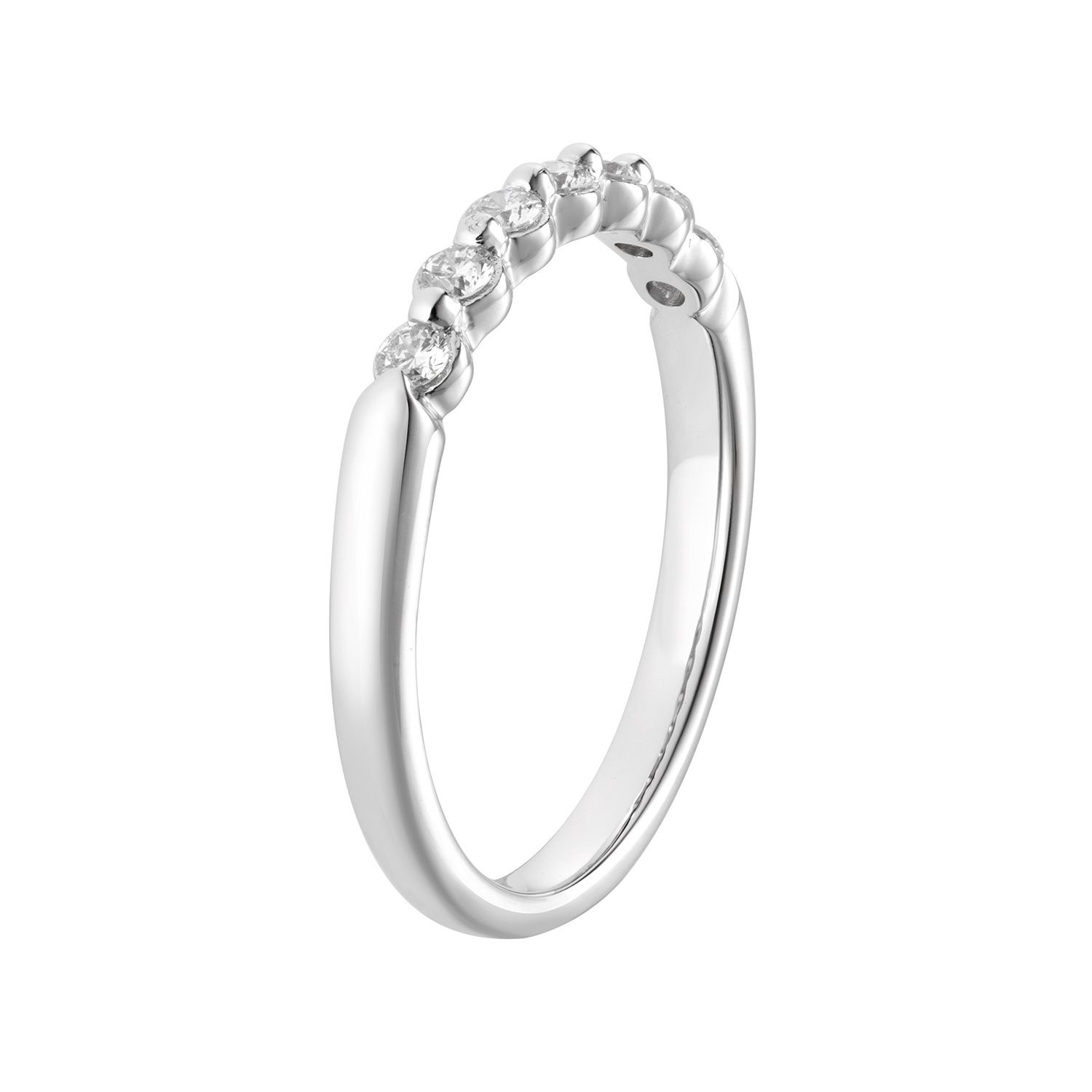 14K White Gold Lab Grown Diamond Wedding Band MZ5824