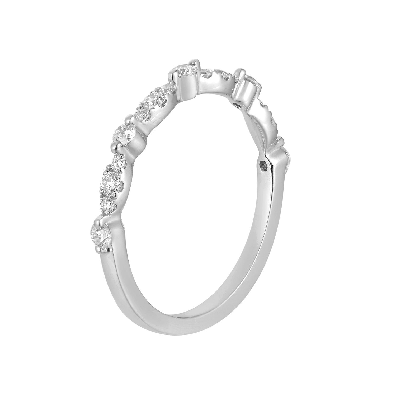 14K White Gold Lab Grown Diamond Wedding Band MZ5157