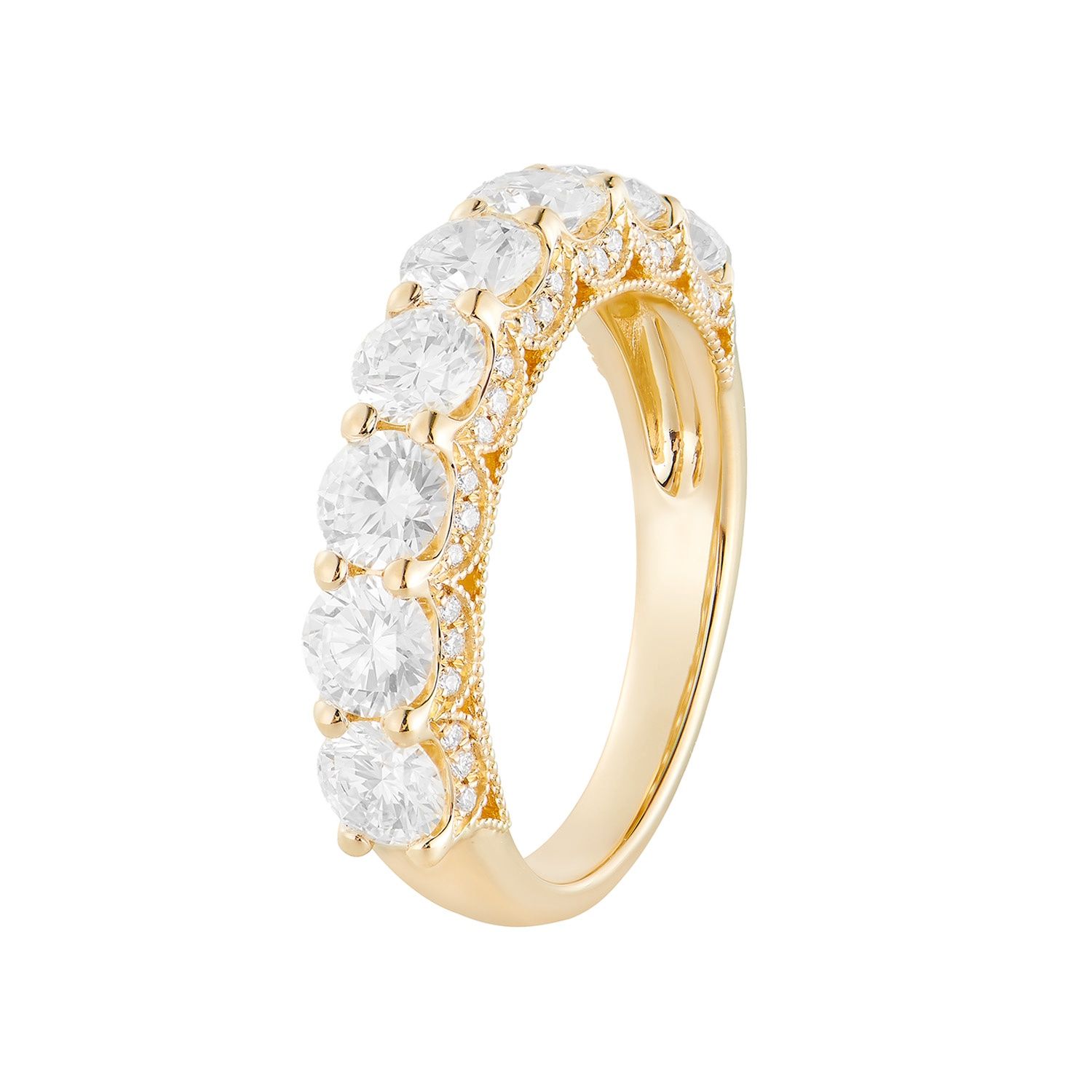 14K White/Yellow Gold Natural Diamond Wedding Band MZ6096, Colour: 14KY-3.78g-2.118ct-ND
