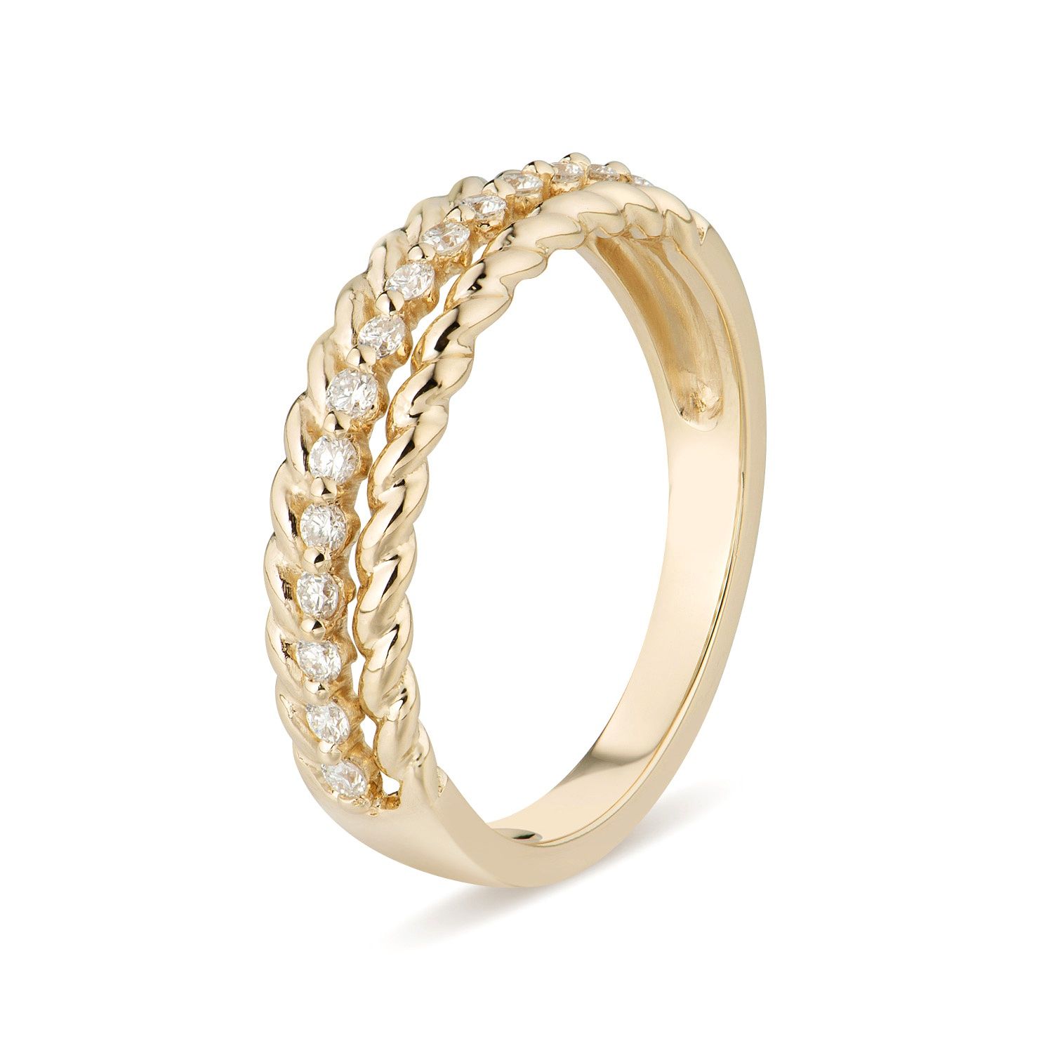 14K White/Yellow Gold Natural Diamond Wedding Band MZ6144