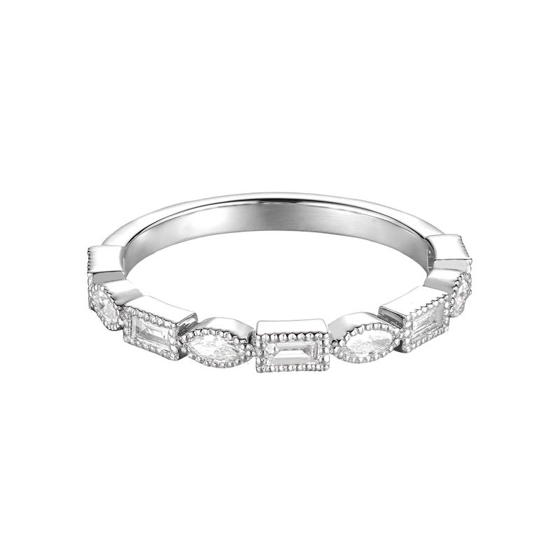 14K White Gold Natural Diamond  Wedding Band MZ6381