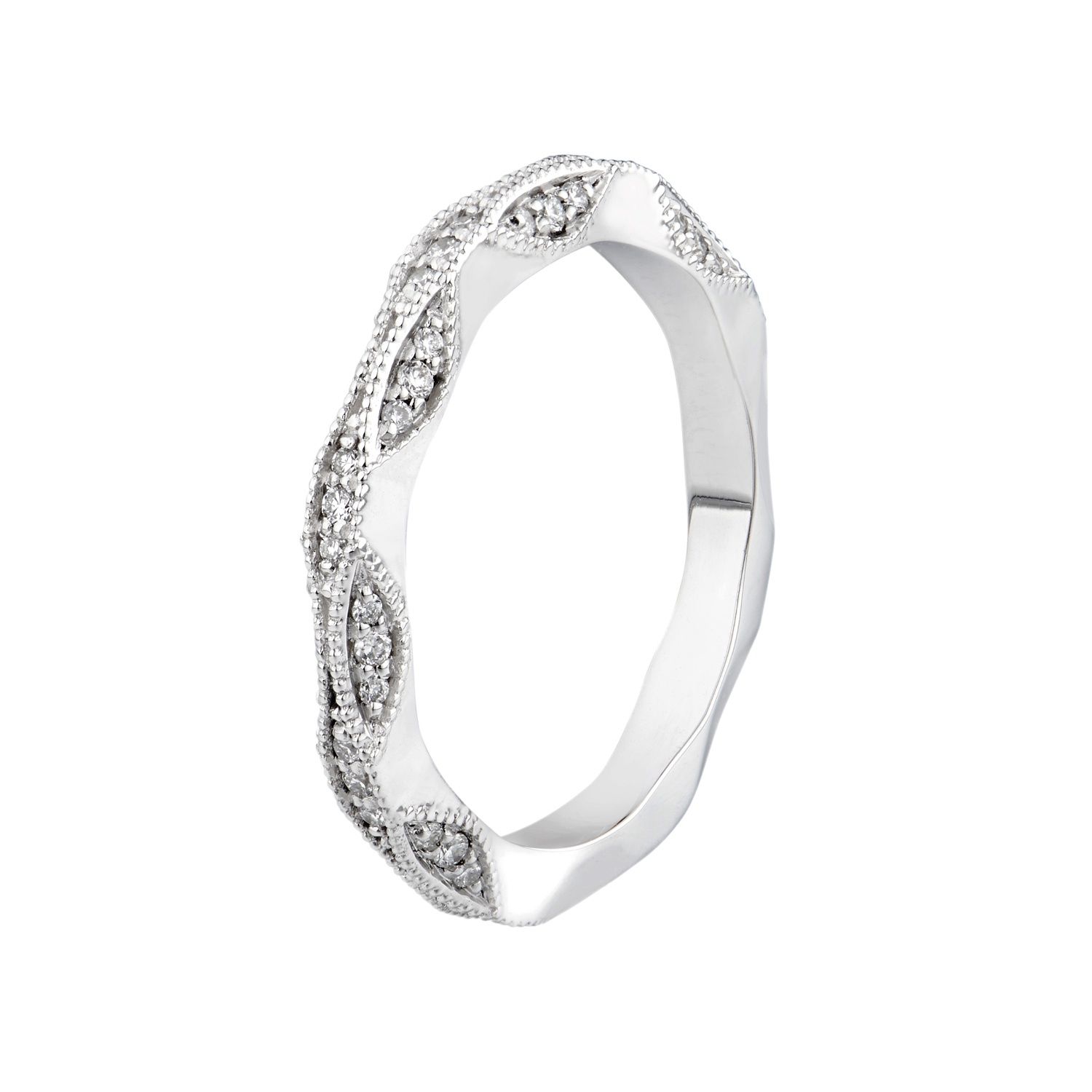 14K White Gold Lab Grown Diamond Wedding Band MZ6090