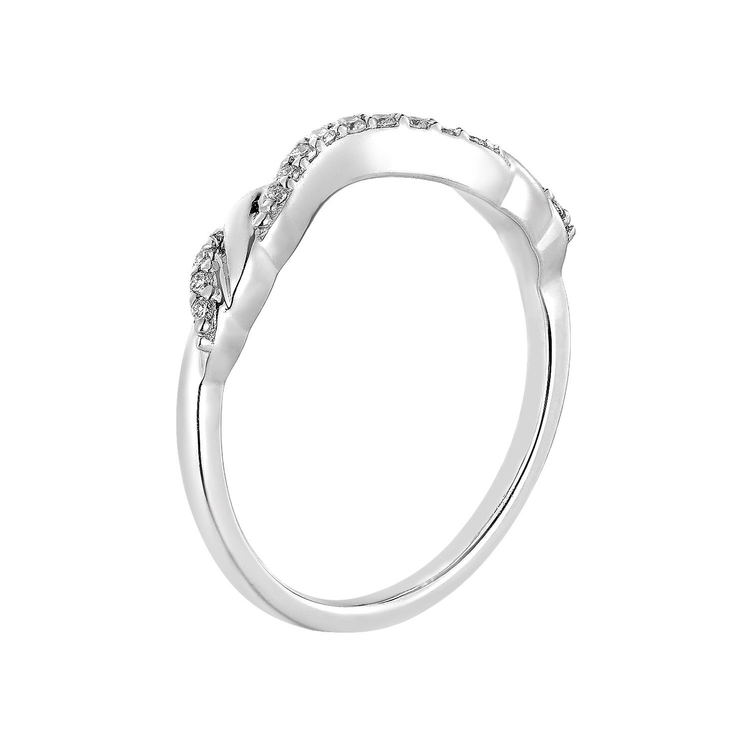 14K White Gold Natural Diamond  Wedding Band MZ1488-IH-404, Colour: 14KWhite-2.15g-0.091ct-ND