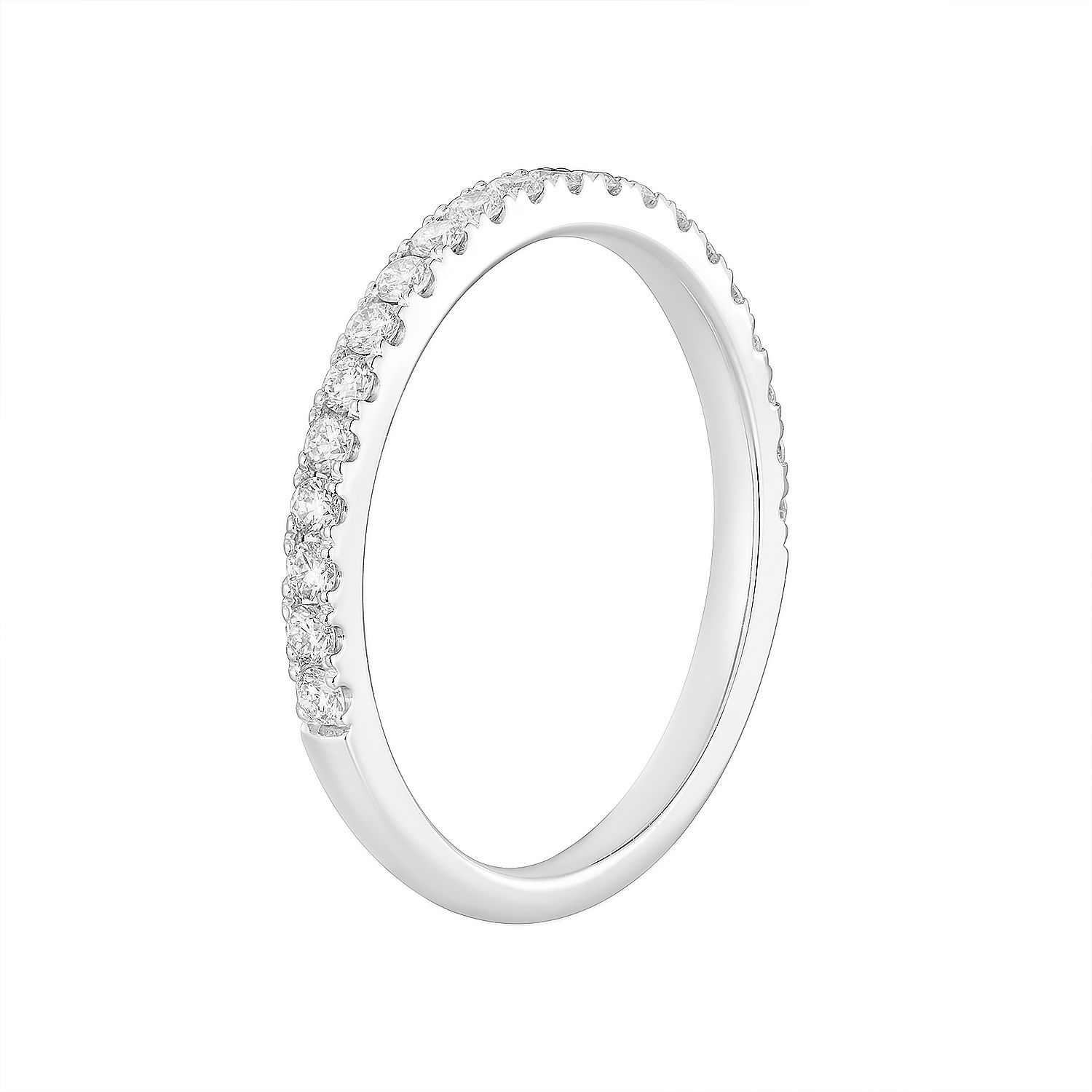 14K White Gold Lab Grown Diamond Wedding Band MZ6491