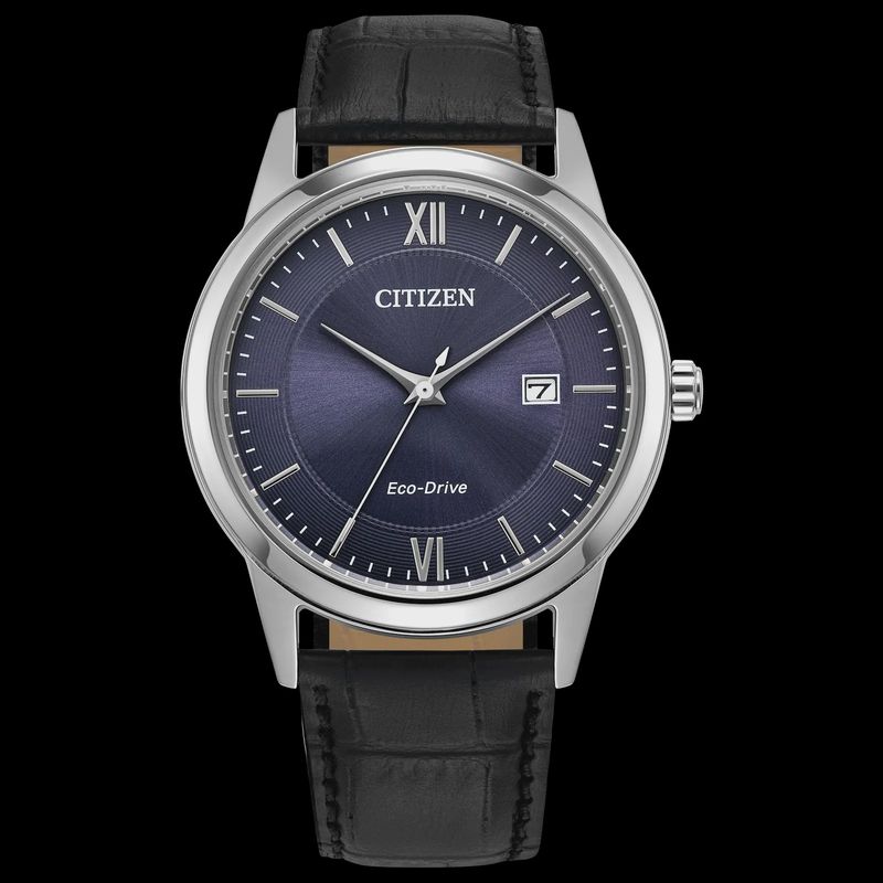Citizen Classic Leather Strap Blue Dial Stainless Steel Men&#39;s Watch AW1780-09L