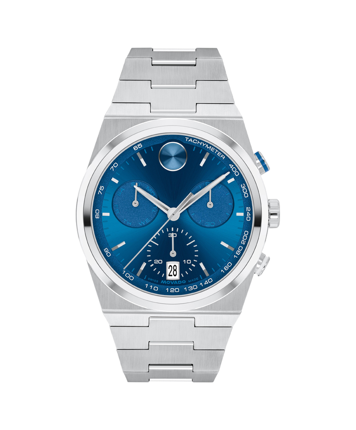 Movado BOLD Quest Blue Dial Stainless Steel 42mm Men&#39;s Watch 3601199