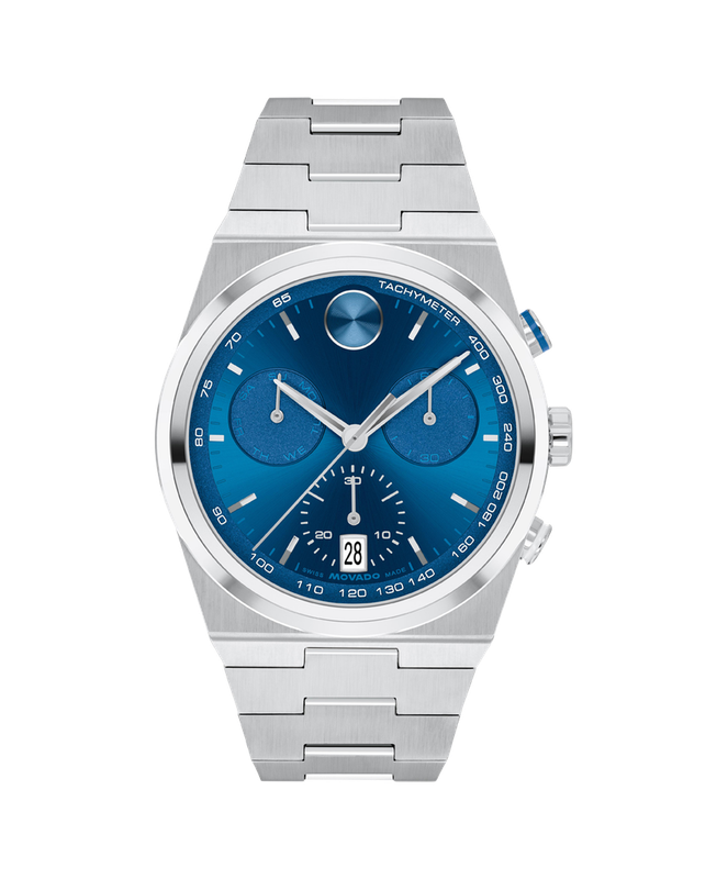 Movado BOLD Quest Blue Dial Stainless Steel 42mm Men&#39;s Watch 3601199
