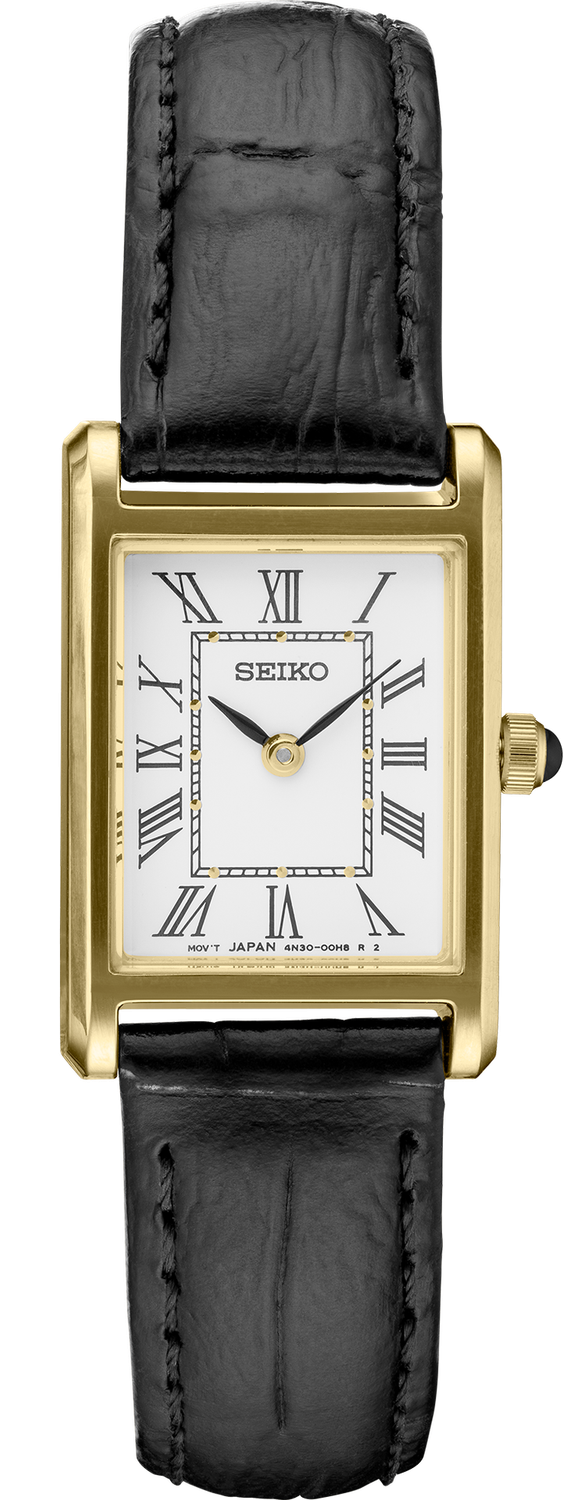 Seiko Essentials SS GP Quartz White Dial Women&#39;s Watch SWR054
