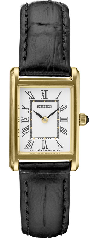 Seiko Essentials SS GP Quartz White Dial Women&#39;s Watch SWR054
